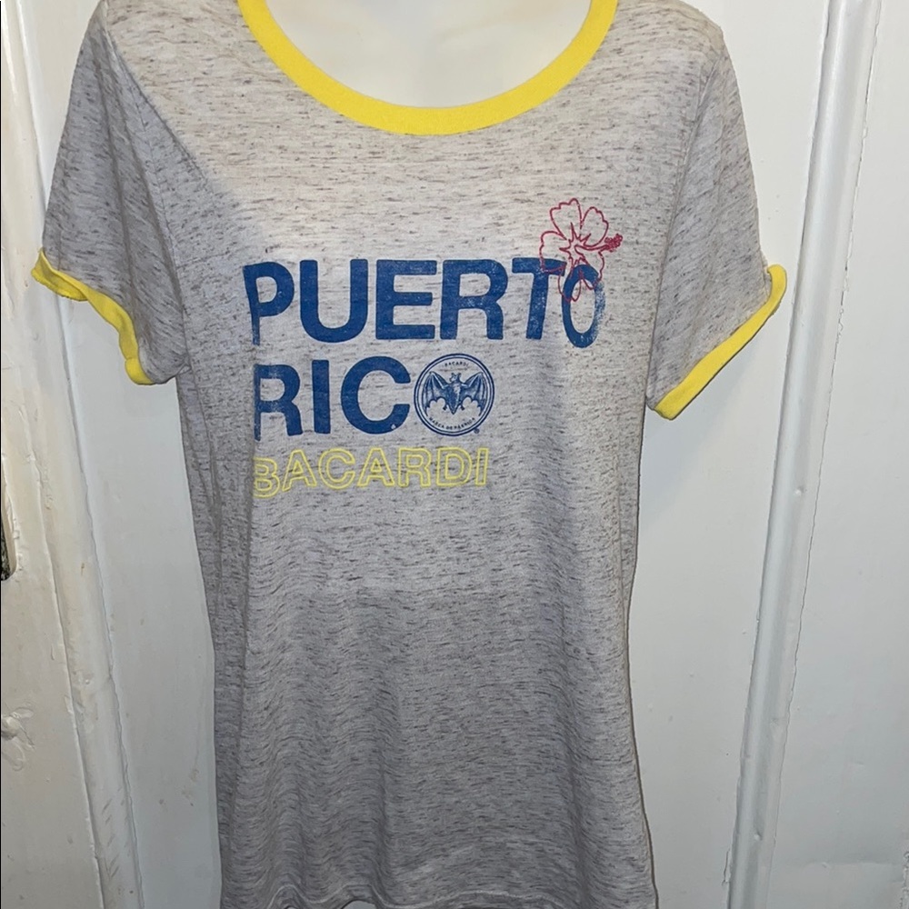 Gray Puerto Rico Bacardi T-Shirt with Yellow Accents 2X